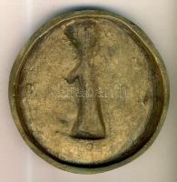 Sz.J. jelzéssel ellátott parasztlányt kosárral ábrázoló öntött bronz plakett 129mm T:2