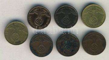 Német 3. Birodalom 1937A-1938A 1pf (2x) + 1939D-1939F 1pf (3x) +  1938A-1938F 5pf (2x) T:2+,2,3