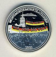 Németország 1989. "Hétfői tüntetések" Ag bicolor emlékérem (14.6g) T:PP