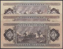 1965. 50Ft + 1969. 50Ft + 1989. 50Ft T:II,II+,I-(saroktörés)