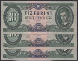 1960. 10Ft (3x) egymás utáni sorszámmal T:II+ (egyszer hajtva, törve nem)