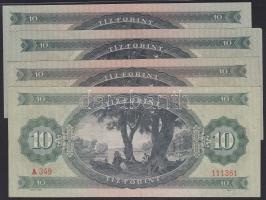 1949-1962. 10Ft (4x) különféle évszámokkal! T:II+,II