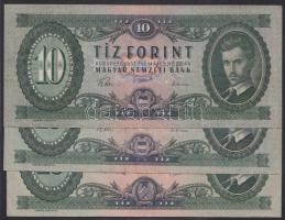 1949-1960. 10Ft (3x) különféle évszámokkal! T:II,III