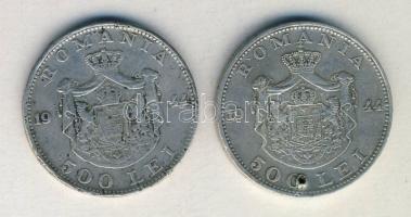Románia 1944. 500L Ag (2x) T:2- ly.,3 ph.