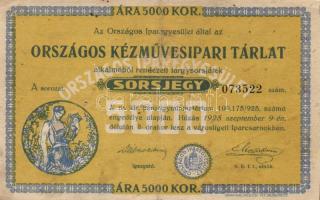 1925. 10.000K "NYUKOSZ" sorsjegy T:III- kis szakadás + 1925. Országos Iparegyesület által rendezett tárgysorsjáték sorsjegye 5000K-ról T:III