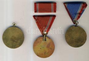 3db A Haza Fegyveres Szolgálatáért 10, 15 és 20 év után járó kitüntetés, kettő eredeti dísztokban, h...