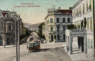 Sopron Erzsébet utca villamossal (Rb)