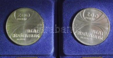 1975. 200Ft Ag "MTA" (2x) mindkettő díszdobozban T:BU
