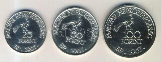 1961. 25Ft Ag + 50Ft Ag + 100Ft Ag "Kodály" sor eredeti díszdobozban T:BU