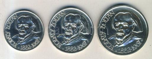 1961. 25Ft Ag + 50Ft Ag + 100Ft Ag "Kodály" sor eredeti díszdobozban T:BU