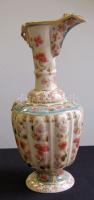 Kézzel festett Zsolnay porcelán kancsó törött füllel / Zsolnay chinaware jug with broken handler 27 ...