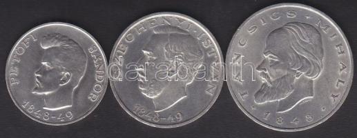 1948. 5Ft "Petőfi" + 10Ft "Széchenyi" + 20Ft "Táncsics" Ag sor T:2 kis ph.