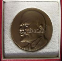 1980. Lenin Br plakett 50 éves párttagság emlékére díszdobozban T:1