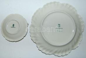 Sicherholz rózsadíszes porcelán süteményes készlet 6+1 darabos (egy két kis hibával) / Chinaware coo...