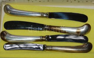 4db angol ezüst nyelű vajas kés, összesen 129g / silver knives