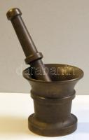 Régi réz gyógyszerész mozsár törővel 19 cm