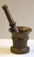 Régi réz gyógyszerész mozsár törővel 19 cm