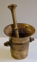 Régi réz mozsár törővel 21 cm