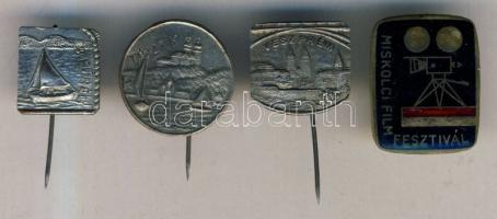 3db jelvény: Tihany, Veszprém és Balatonfüred + Miskolci Film Fesztivál kitűző T:2