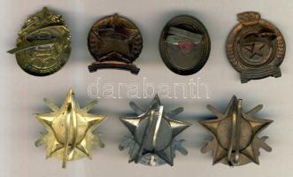 3db klf "KHT" és "KTP" kitűző arany, ezüst, bronz + 4db különféle szocialista je...