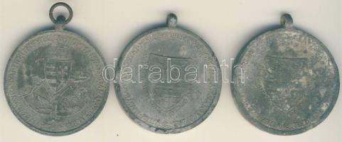 1940. "Erdélyi részek felszabadulásának emlékére" fém díjérem (2x) + 1941. "Délvidék visszafoglalása-Hunyadi" emlékérem T:3