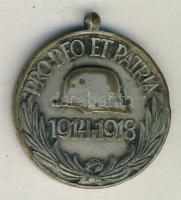 1914-1918. "Pro Deo Et Patria" I.Világháborús kitüntetés mellszalag nélkül T:2