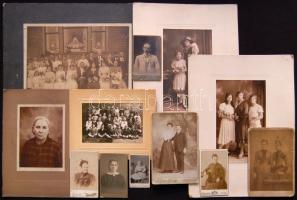 cca 1870-1910  12 db klf méretű keményhátú fotó
