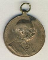 Ausztria 1898. "Ferenc József - Signum Memoriae" aranyozott bronz kitüntetés mellszalag né...