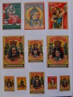 Háború előtti gyufacímkék másolatának gyűjteménye, összesen 710 db, egy-két eredetivel