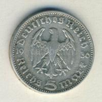 Német 3. Birodalom 1936J 5M Ag "Hindenburg" T:2-