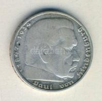 Német 3. Birodalom 1936J 5M Ag "Hindenburg" T:2-