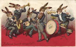 Easter, rabbit band litho