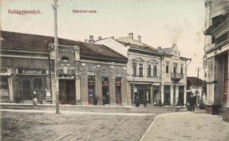 Szilágysomlyó Rákóczi street with Hotel Medve and the clock shop of Markovits