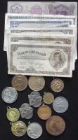 Kis vegyes tétel: 22db pengő bankjegy + 13db különböző sport/díjérem, emlékérem T:vegyes