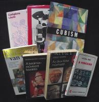 7 db klf művészeti könyv: A kerámiaművészet kezdetei, Az ókori Kelet művészete, A porcelán, Van Gogh, Cubism, A szocialista művészet nyomában, Hellénisztikus művészet