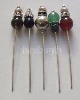 5 db ezüst (Ag) kalaptű br. 15,41 gr (+1 db az ezüst jelzés miatt)