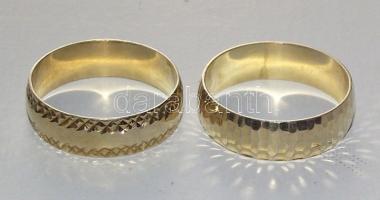 2 db vésett aranyozott ezüst (Ag) karikagyűrű 5,34 gr