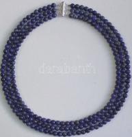 3 soros lapis lazuli nyaklánc ezüst (Ag) szerelékkel