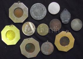 12db különböző sport díj-és emlékérem T:2,3 (közte sérült is)