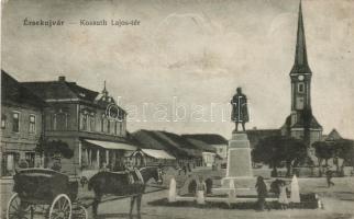 Érsekújvár Kossuth square with National Hotel (Rb)