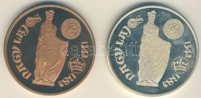 1992. MÉE-Székesfehérvár-Nagy Lajos Ag és Br emlékérem pár T:PP,BU