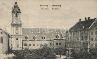 Pozsony town hall with the shop of Lipót Reiss