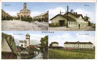 Poprád with railway station and military barracks