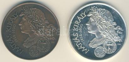 1990. "MÉE Székesfehérvár-Mátyás Király-Mátyás halotti pajzsa" Ag 36,32g és Br emlékérem p...