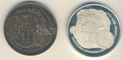 1992. "MÉE Székesfehérvár-II.(Vak) Béla-Fehérvári Johanniták pecsétje" Ag 35,91g és Br eml...