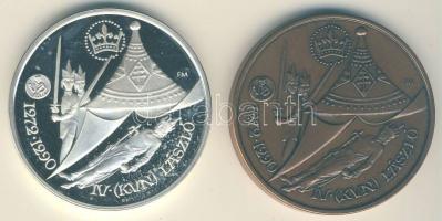 1998. "MÉE Székesfehérvár-V.István-IV. (Kun) László" Ag 36,07g és Br emlékérem pár T:PP,BU