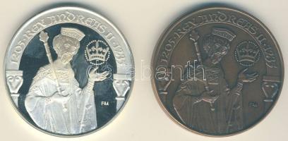1997. "MÉE Székesfehérvár-II.András-Aranybulla" Ag 36,32g és Br emlékérem pár T:PP,BU
