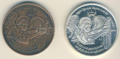 1988. "MÉE-Székesfehérvár-Szt.István fejereklyetartó" Ag 36,11g és Br emlékérem pár T:PP,BU