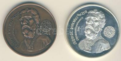 1988. "MÉE-Székesfehérvár-Szt.István fejereklyetartó" Ag 36,11g és Br emlékérem pár T:PP,B...