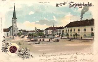 1899 Érsekújvár Kossuth square litho (cut)